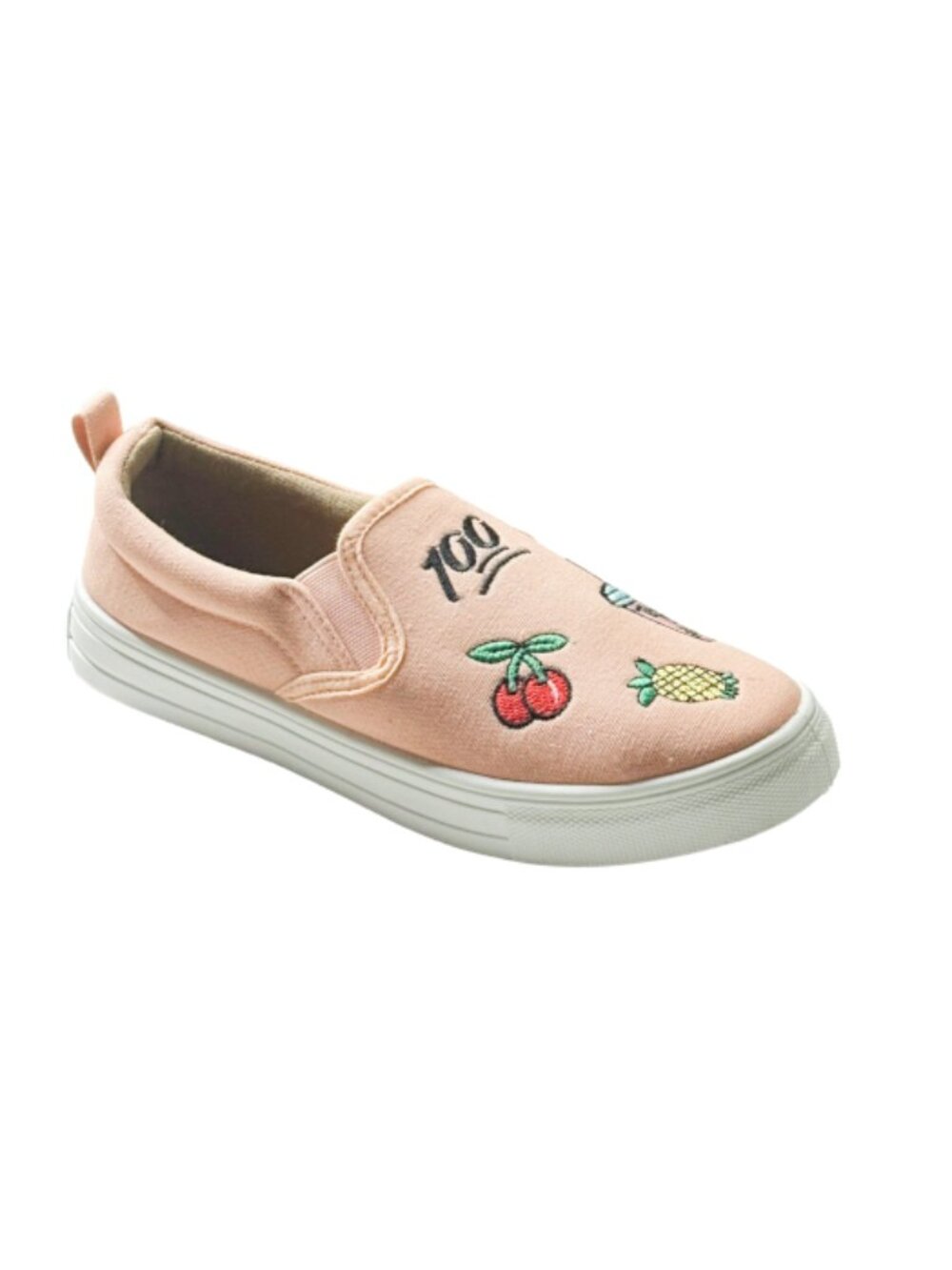 Qupid Reba-155B Soft Blush Slip-On Sneakers Embroidered Casual Shoes